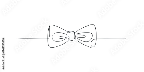 Continuous Line Drawing of a Simple Bow Tie