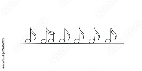 Simple musical notes lined up on a staff