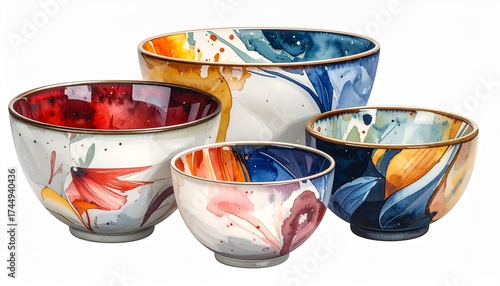 two cups on white background