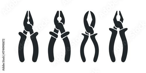 Four different style pliers silhouettes