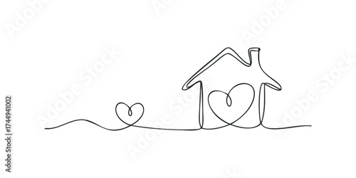 House with heart shape connection