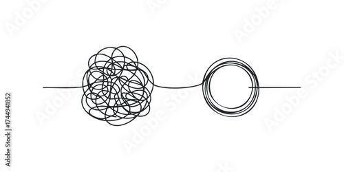 Tangled Line Unraveling to Simple Circle