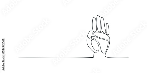 One Line Drawing Human Hand