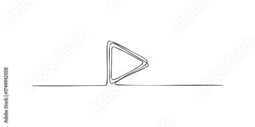 Play symbol icon abstract line art