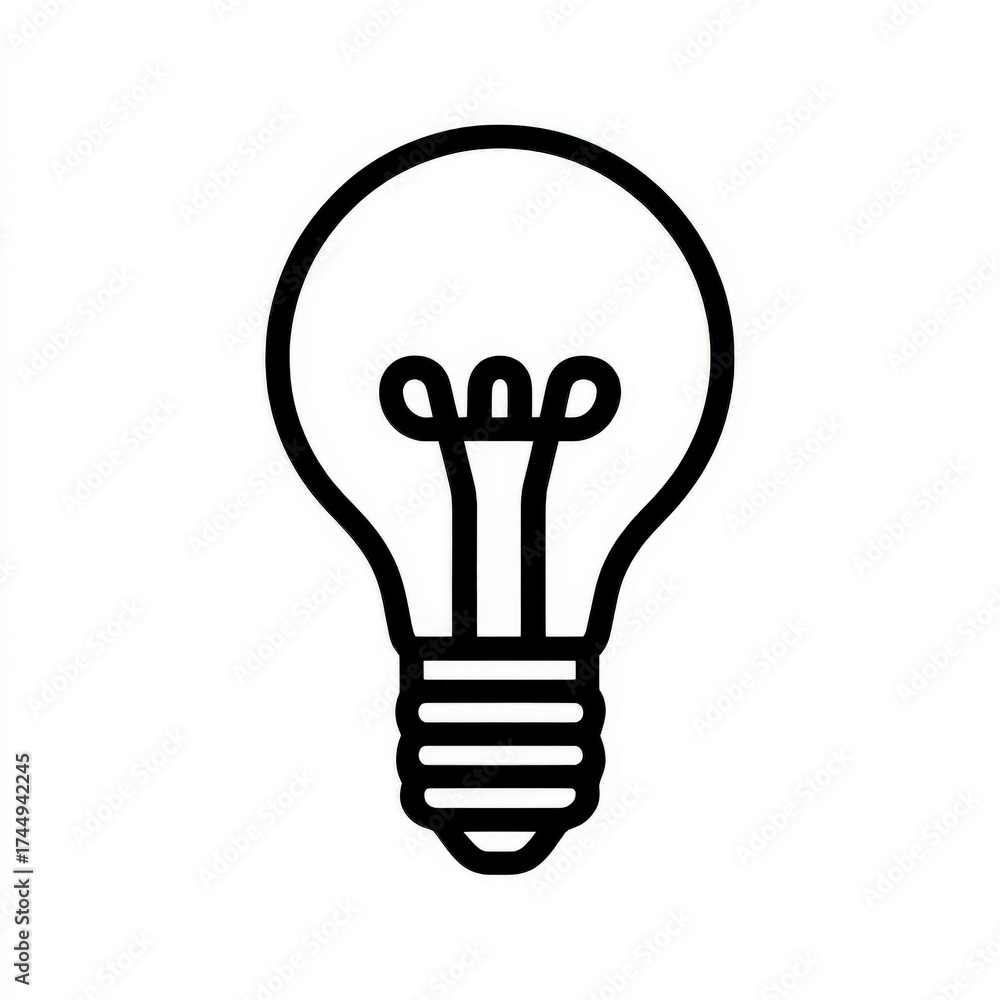 Fototapeta premium A light bulb icon featuring a shadow against a gray background