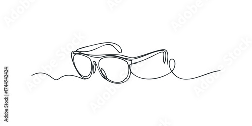 Eyewear sunglasses outline continuous line drawing