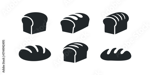 Loaf bread icons set for baking and food themes
