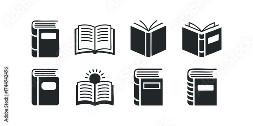 Collection of stylized book icons representing knowledge