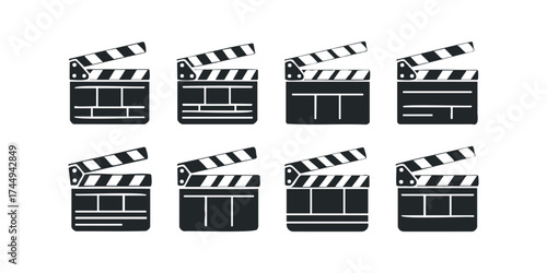 Collection of Film Clapperboard Icons
