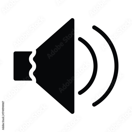 Audio speaker volume on silhouette icon for apps and websites button