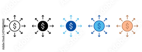 Expand Icon Set Multiple Style Collection