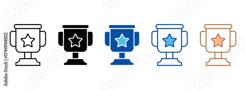 Trophy Icon Set Multiple Style Collection