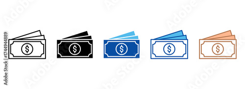Money Icon Set Multiple Style Collection