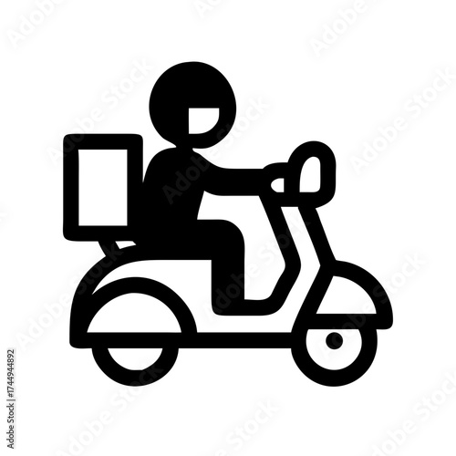 Delivery scooter icon with a person on it