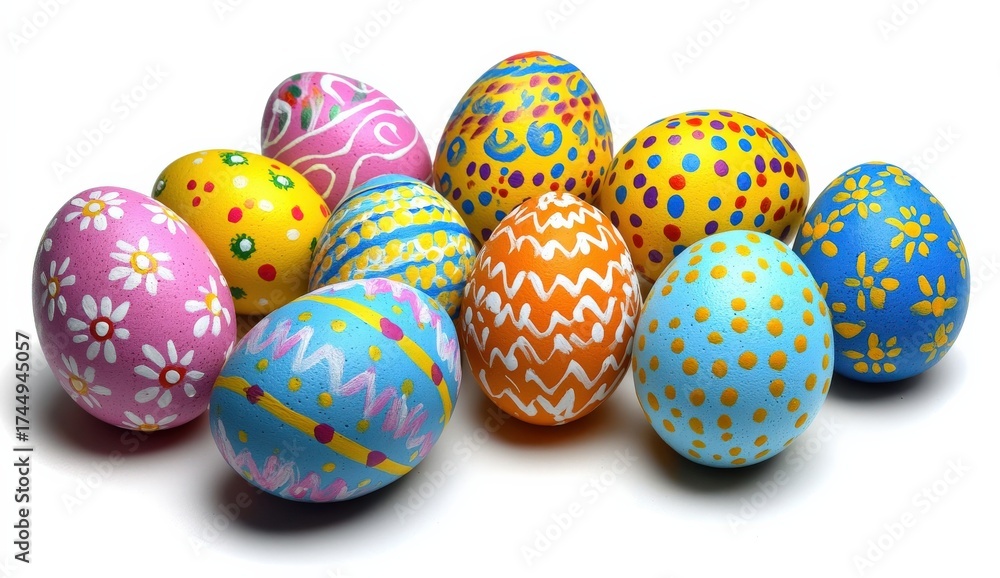 Fototapeta premium Colorful Easter Eggs Displayed