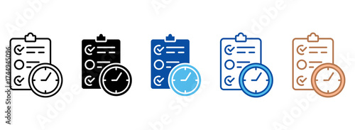 Schedule Icon Set Multiple Style Collection