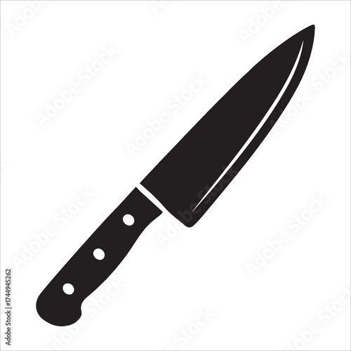 Professional Chef's Kitchen Knife Silhouette Icon