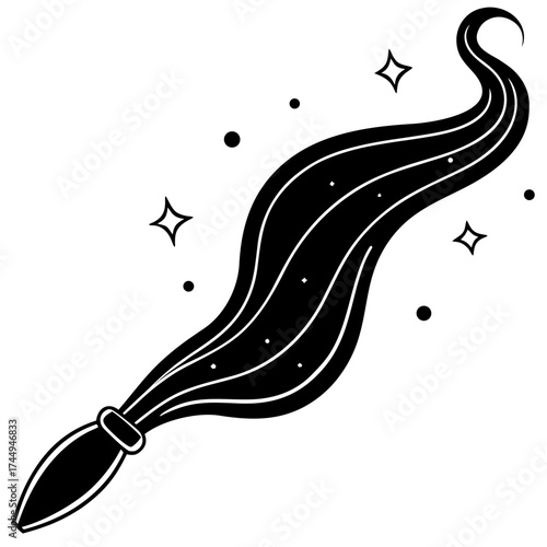 A magical paintbrush with a trail of stars, perfect for adding a touch of enchantment to your designs
