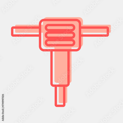 Icon breaker machine. Gold mining elements. Icon in two tone style.