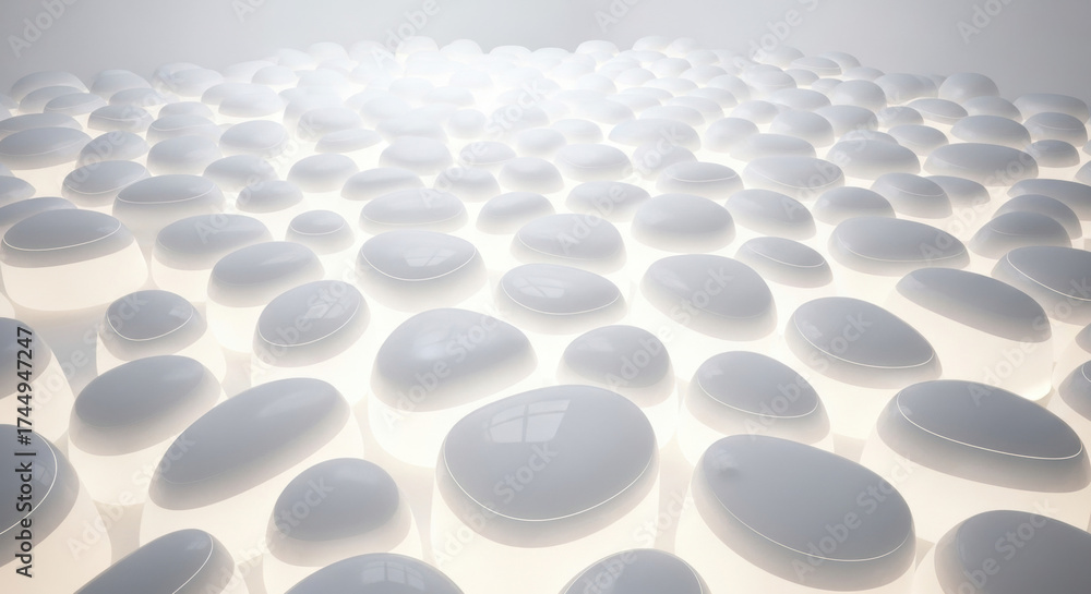 Obraz premium Puzzle-Like White Rounded 3D 2 ,Generative AI