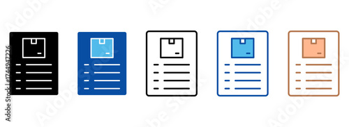 Packing List Icons In Outline, Vector Illustration