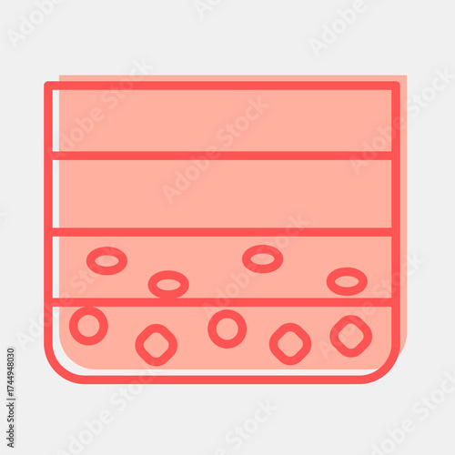 Icon soil layer. Gold mining elements. Icon in two tone style.