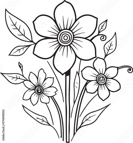 Flower Outline Art Printable Pack