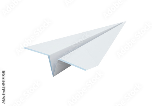 Paper airplane PNG isolated on transparent background, origami toy for travel and childhood themes
