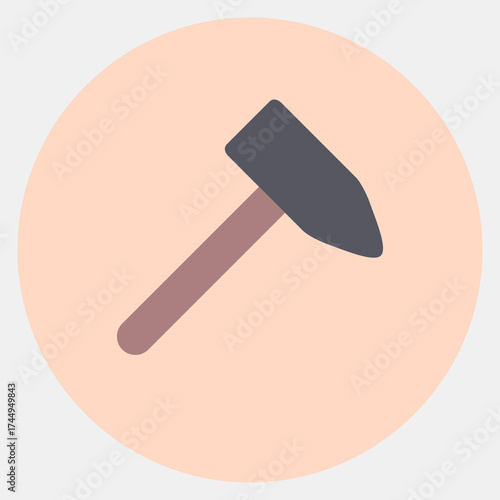 Icon chisel. Gold mining elements. Icon in color mate style.