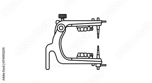 Dental Articulator Illustration for Dental Education and Practice.