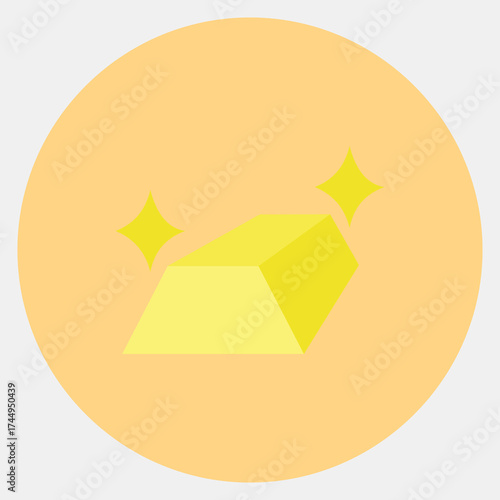 Icon gold. Gold mining elements. Icon in color mate style.