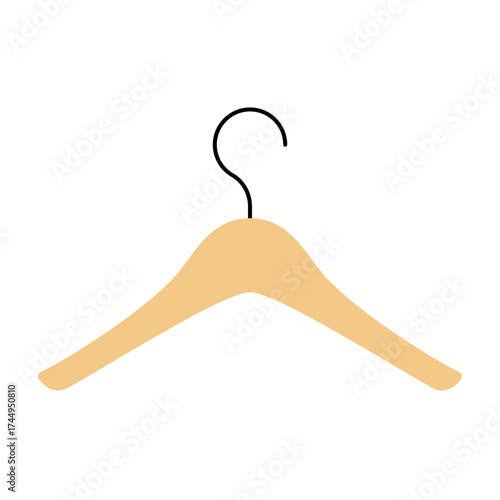 wooden hanger flat cartoon element