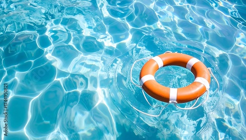 Floating life preserver in pool