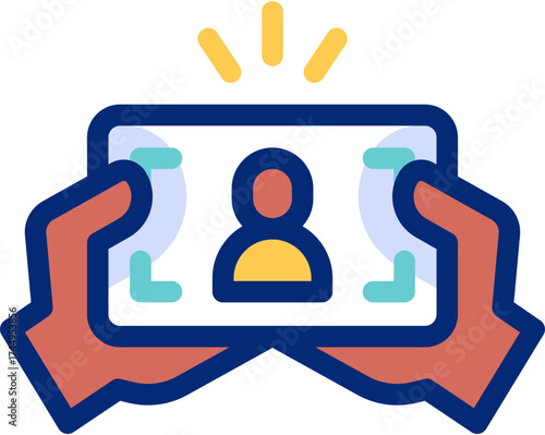 Selfie flat icons set with editable stroke, featuring smartphone, camera, mirror, face, smile, lighting, group photo, influencer, social media, photography illustration