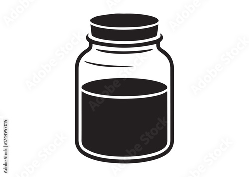 Empty glass jar icon, Empty glass jar solid vector design
