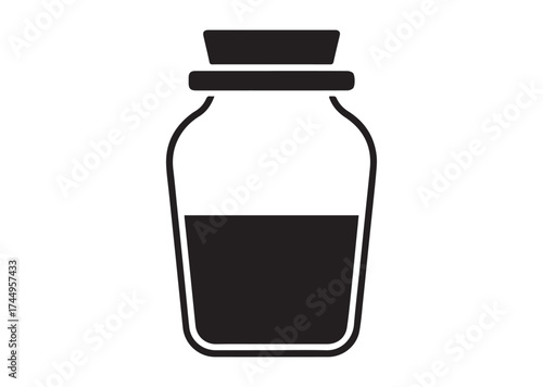 Empty glass jar icon, Empty glass jar solid vector design