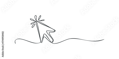 Abstract Cursor Pointer Line Drawing Movement
