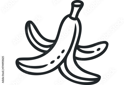 Peeled banana skin icon