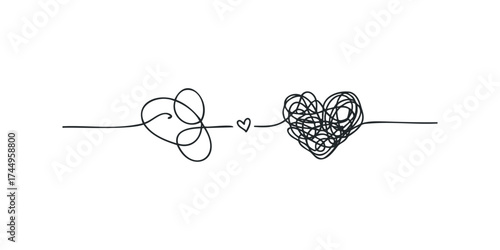 Tangled heart symbol with a simplified outline