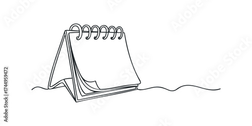 Flip calendar with blank pages and spiral binding