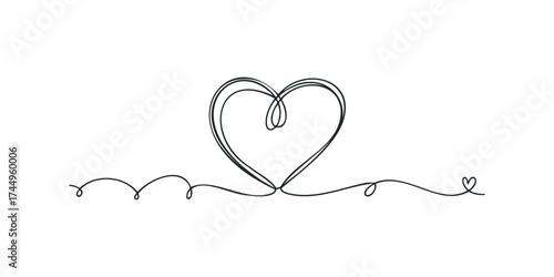 Single Line Heart Icon