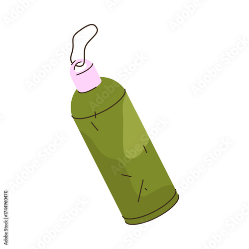 Travel thermos icon. Vector portable flask or bottle for hot and cold beverages. Accessory for camping or hiking, office or outdoor travel. Hydration gear or journey equipment. Thermal vacuum storage.