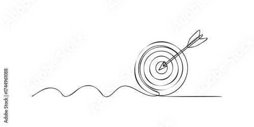 Arrow hitting bullseye on target symbol