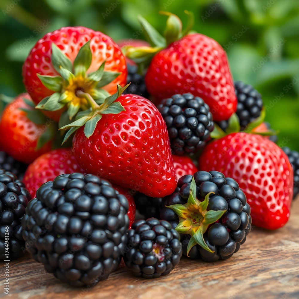 Fototapeta premium fresh berries on a white background