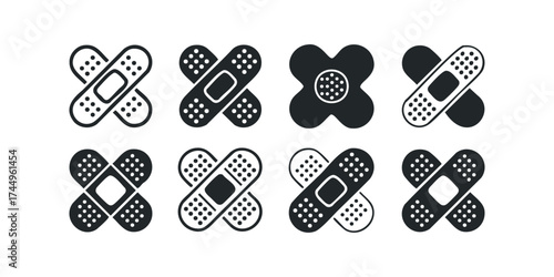 Collection of Adhesive Bandage Icons