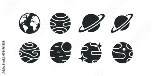 Collection of Planetary and Celestial Body Icons
