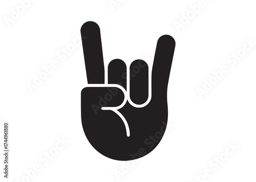 Rock gesture icon, Rock gesture solid vector design