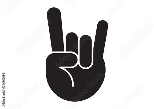 Rock gesture icon, Rock gesture solid vector design