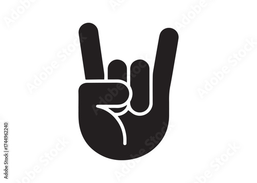 Rock gesture icon, Rock gesture solid vector design