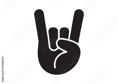 Rock gesture icon, Rock gesture solid vector design